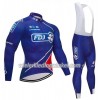 Set Fietsshirt Lange Mouw + Lange Koersbroek 2018 FDJ N002